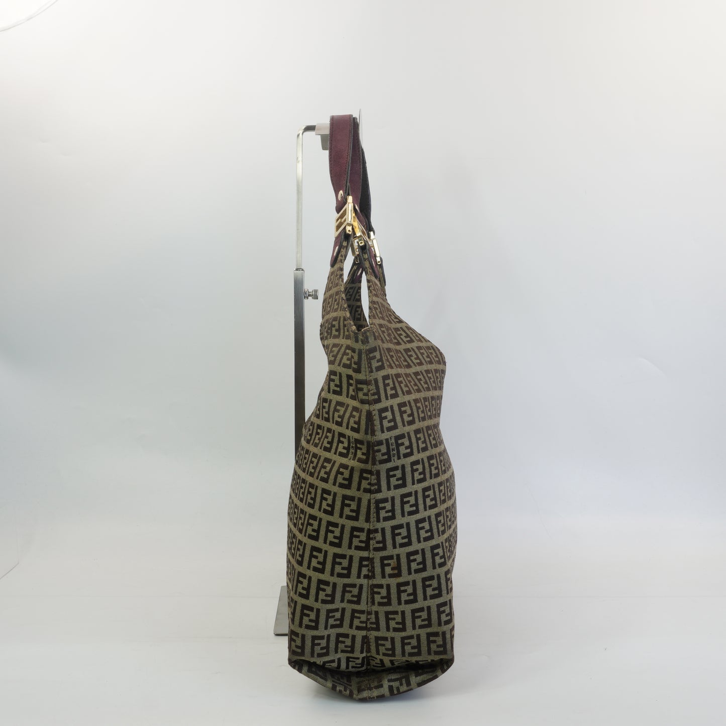 Fendi Zucchino monogram canvas hobo bag GHW Large