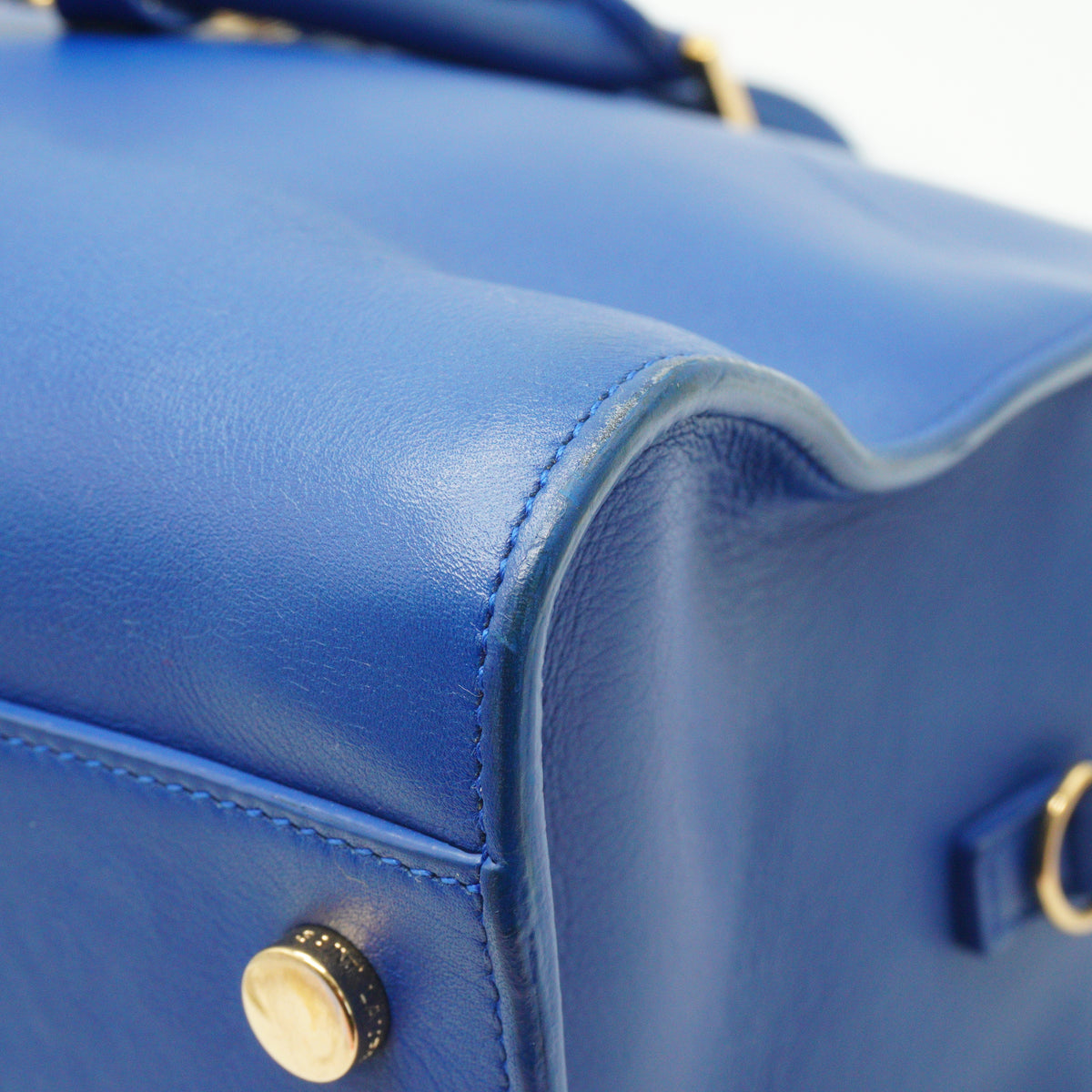 YSL Monogram Cabas handbag Blue Large GHW