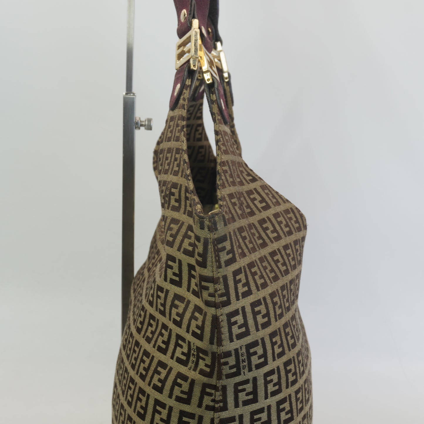 Fendi Zucchino monogram canvas hobo bag GHW Large