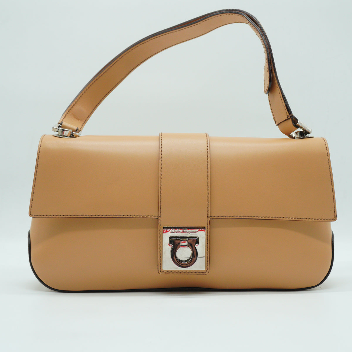 Salvatore Ferragamo	Gacini Leather Shoulder Bag Small Beige GHW
