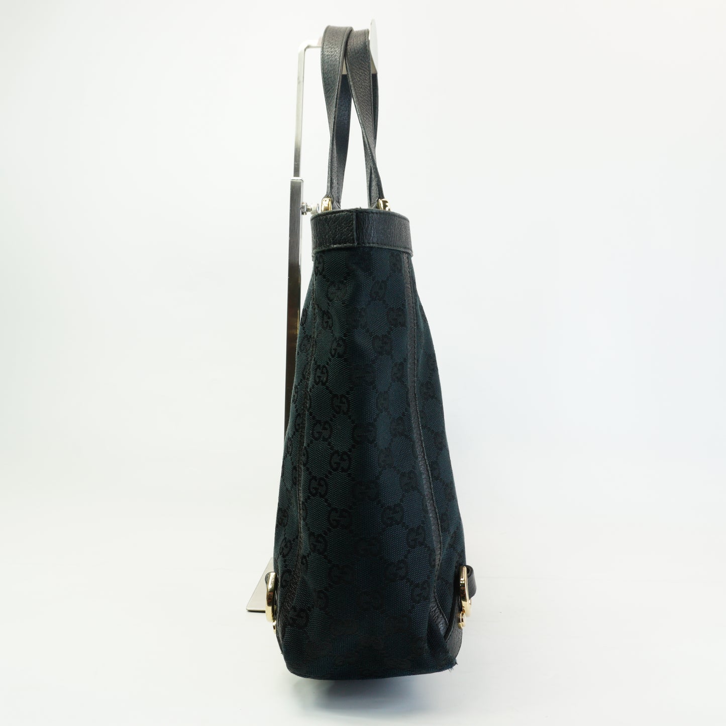 Gucci Double G Canvas Abbey Tote Large Black GHW