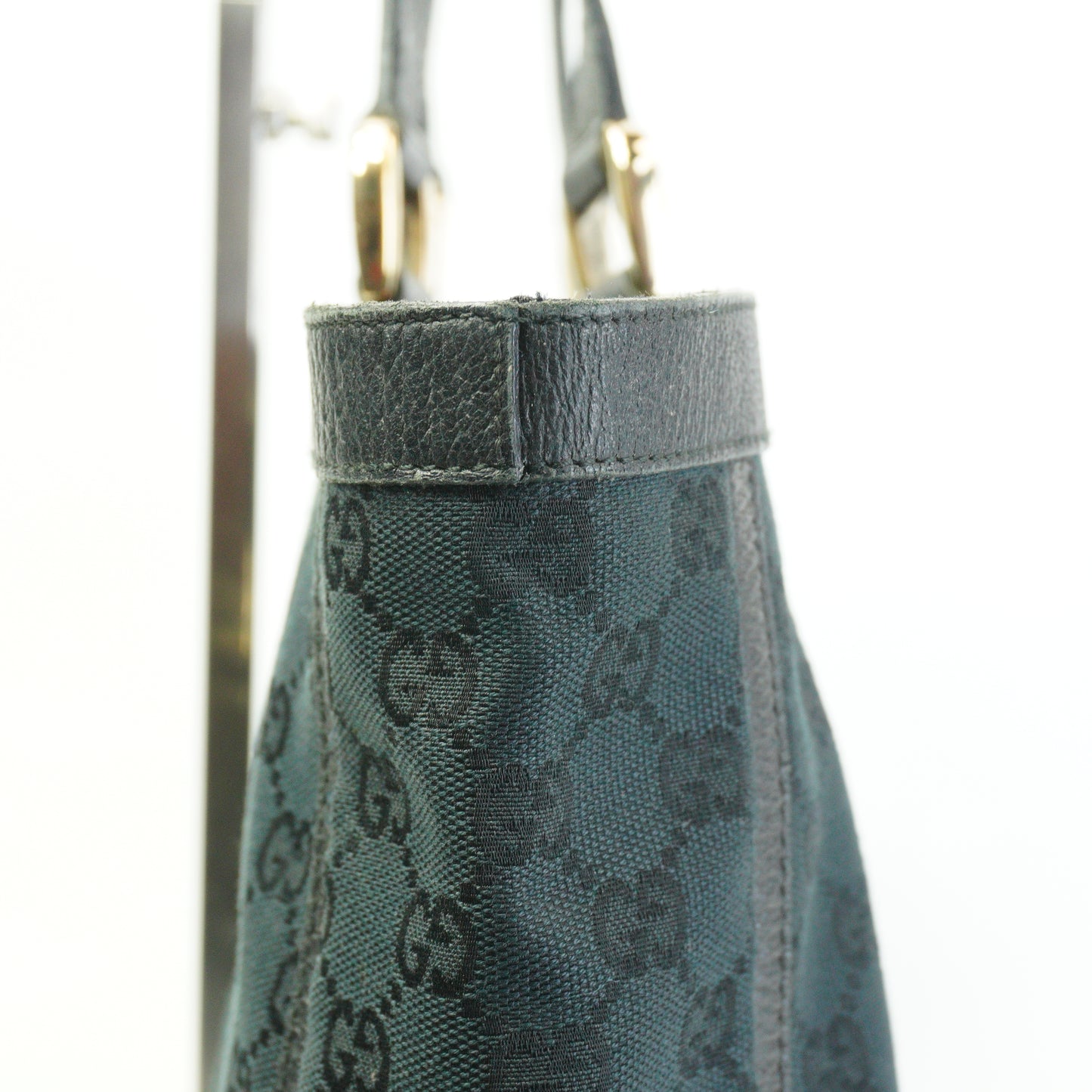 Gucci Double G Canvas Abbey Tote Large Black GHW