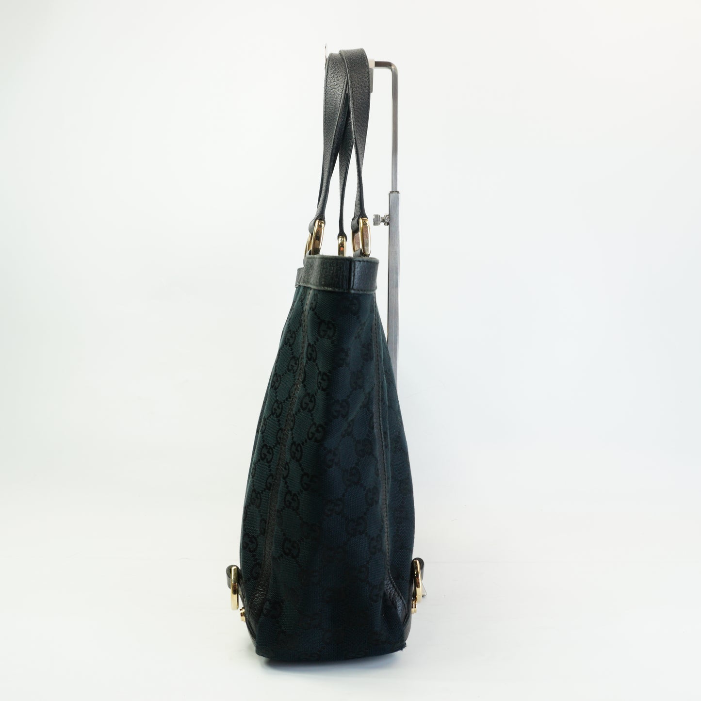 Gucci Double G Canvas Abbey Tote Large Black GHW