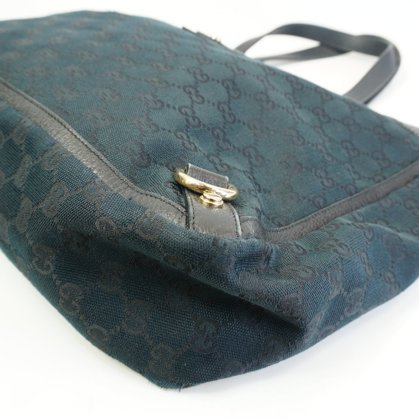 Gucci Double G Canvas Abbey Tote Large Black GHW