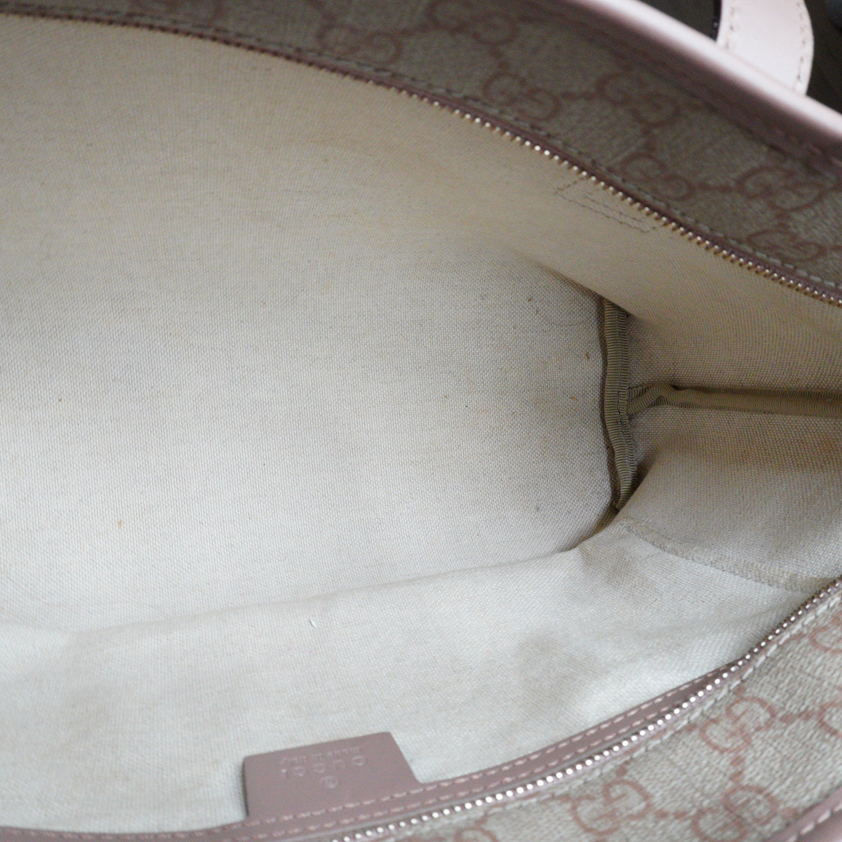 Gucci	GG Monogram Coated Canvas Small Beige/Pink Tote GHW
