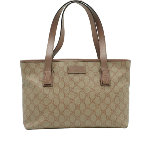Gucci	GG Monogram Coated Canvas Small Beige/Pink Tote GHW