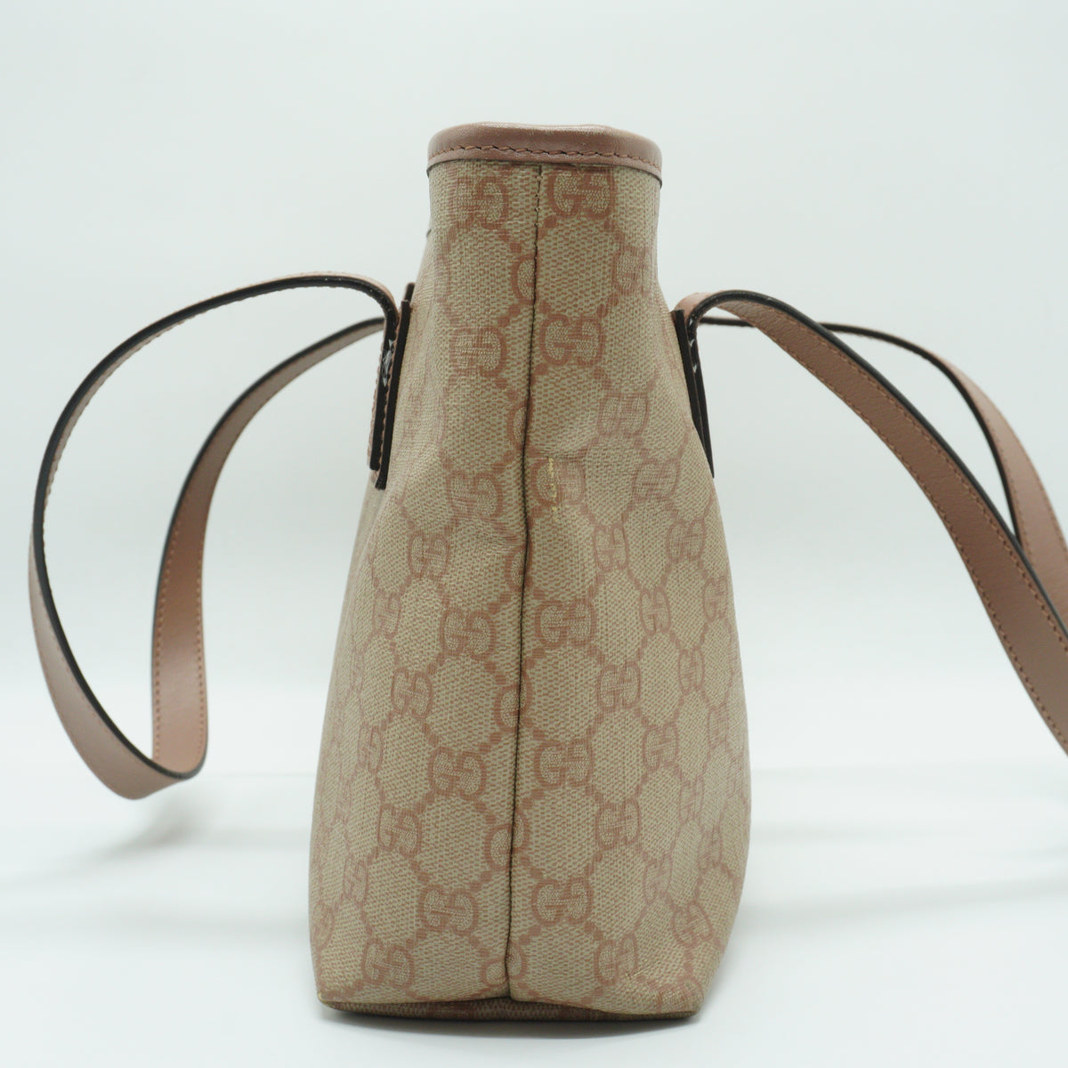 Gucci	GG Monogram Coated Canvas Small Beige/Pink Tote GHW