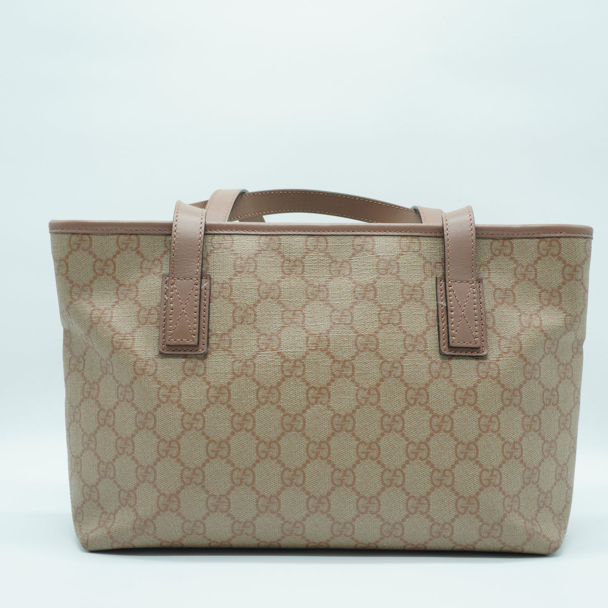 Gucci	GG Monogram Coated Canvas Small Beige/Pink Tote GHW