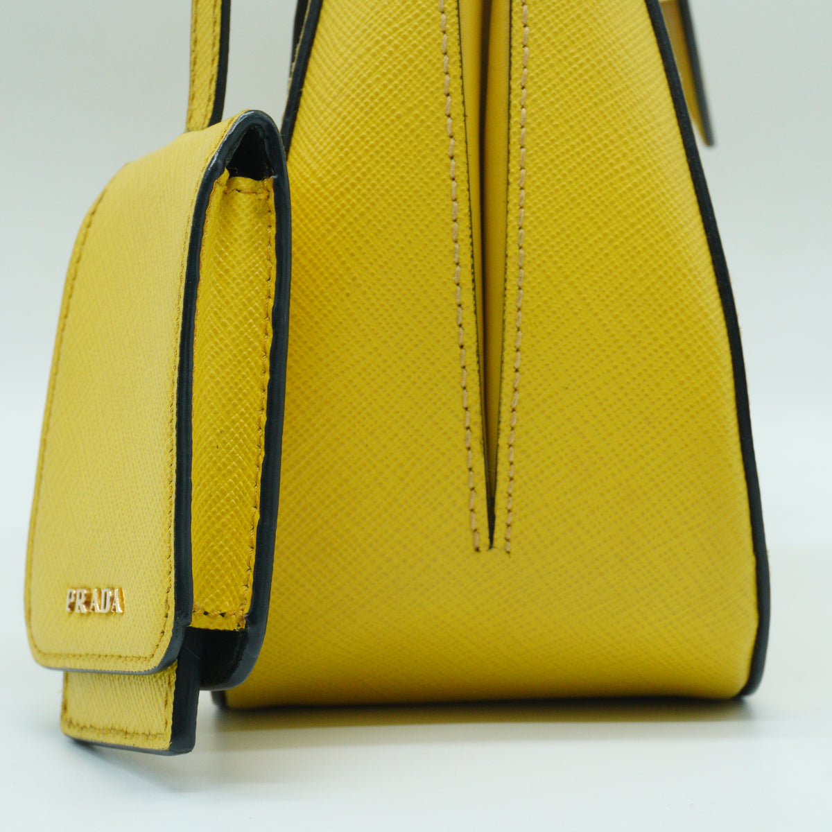 Prada	Sidonie Top Handle Small Saffiano Yellow GHW