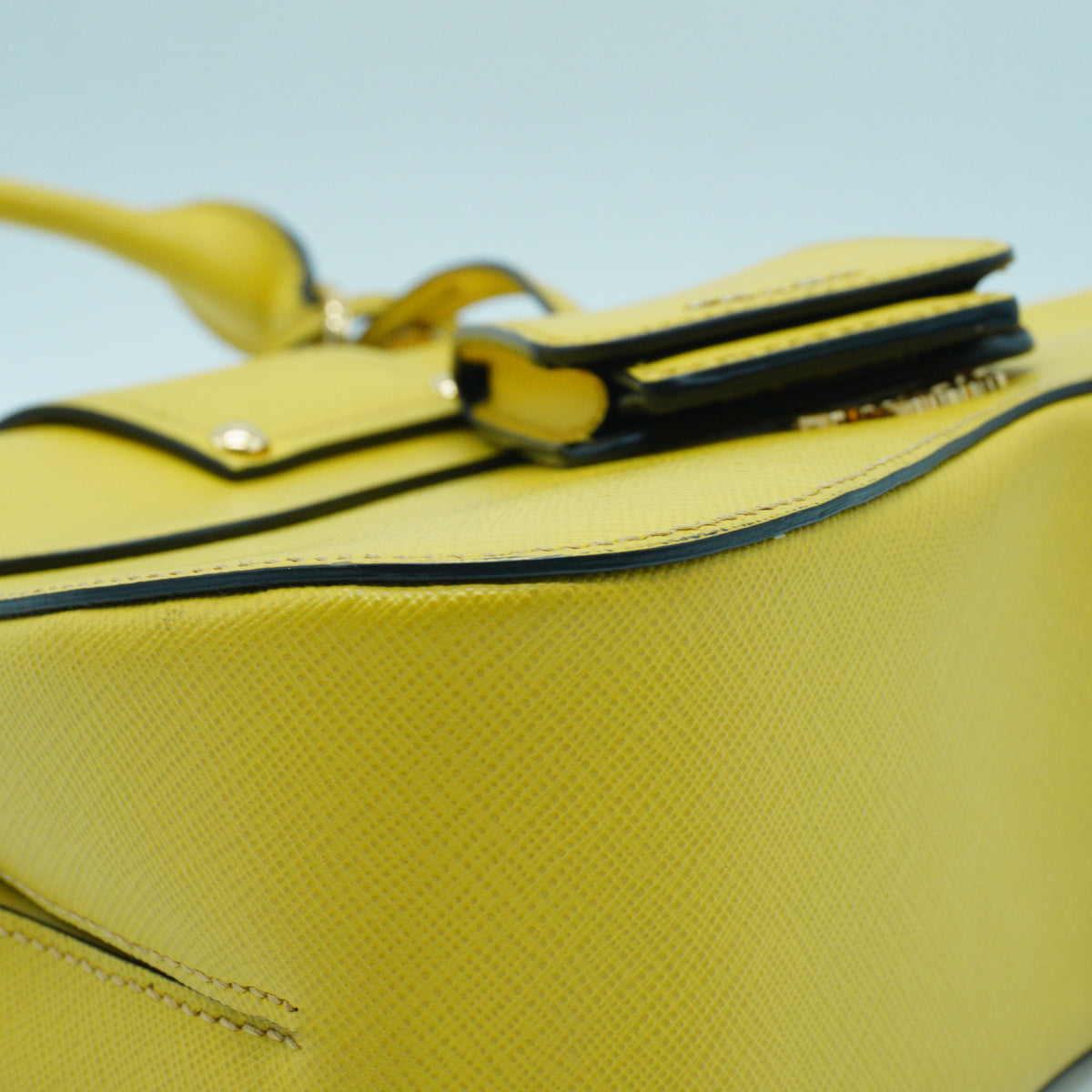 Prada	Sidonie Top Handle Small Saffiano Yellow GHW