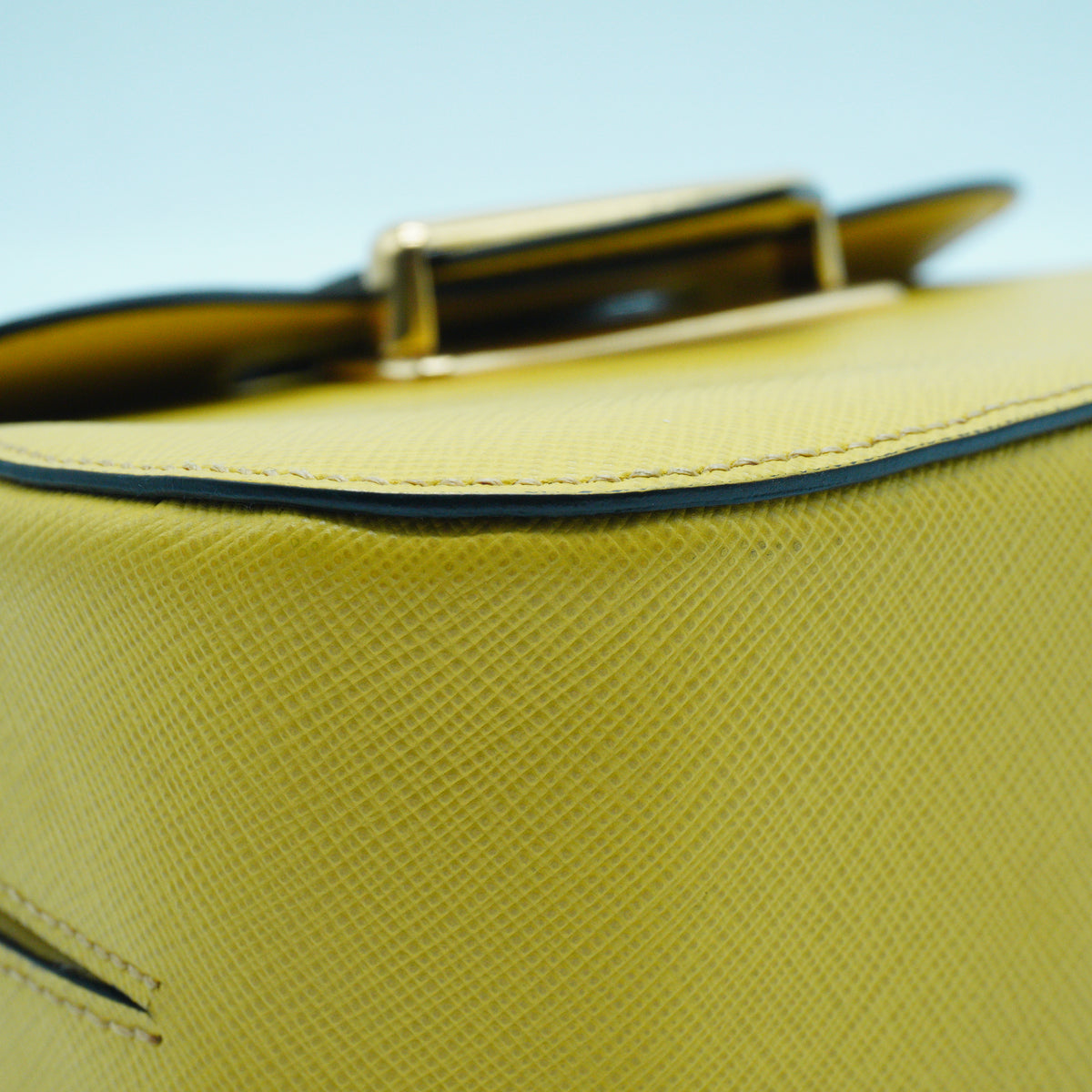 Prada	Sidonie Top Handle Small Saffiano Yellow GHW