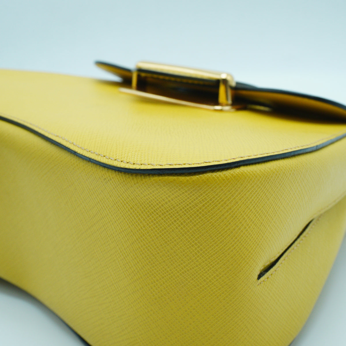 Prada	Sidonie Top Handle Small Saffiano Yellow GHW