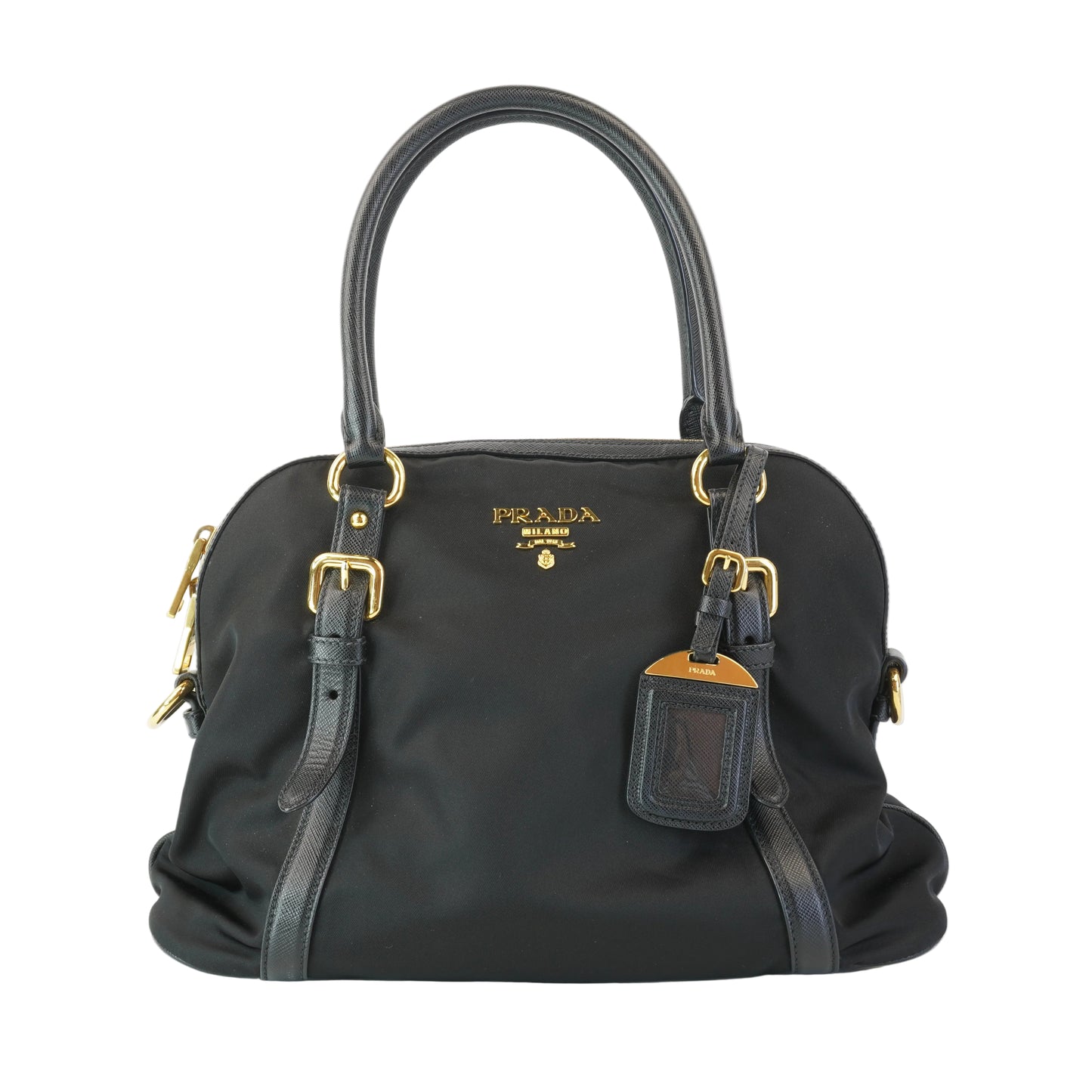 Prada 1BB013 Black Tessuto Nylon Saffiano Bag