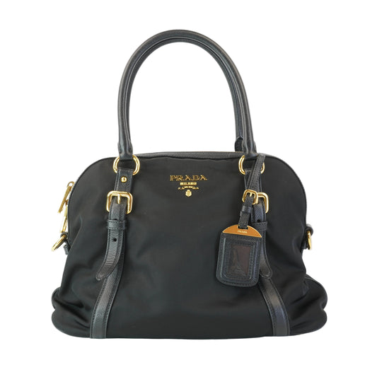 Prada 1BB013 Black Tessuto Nylon Saffiano Bag
