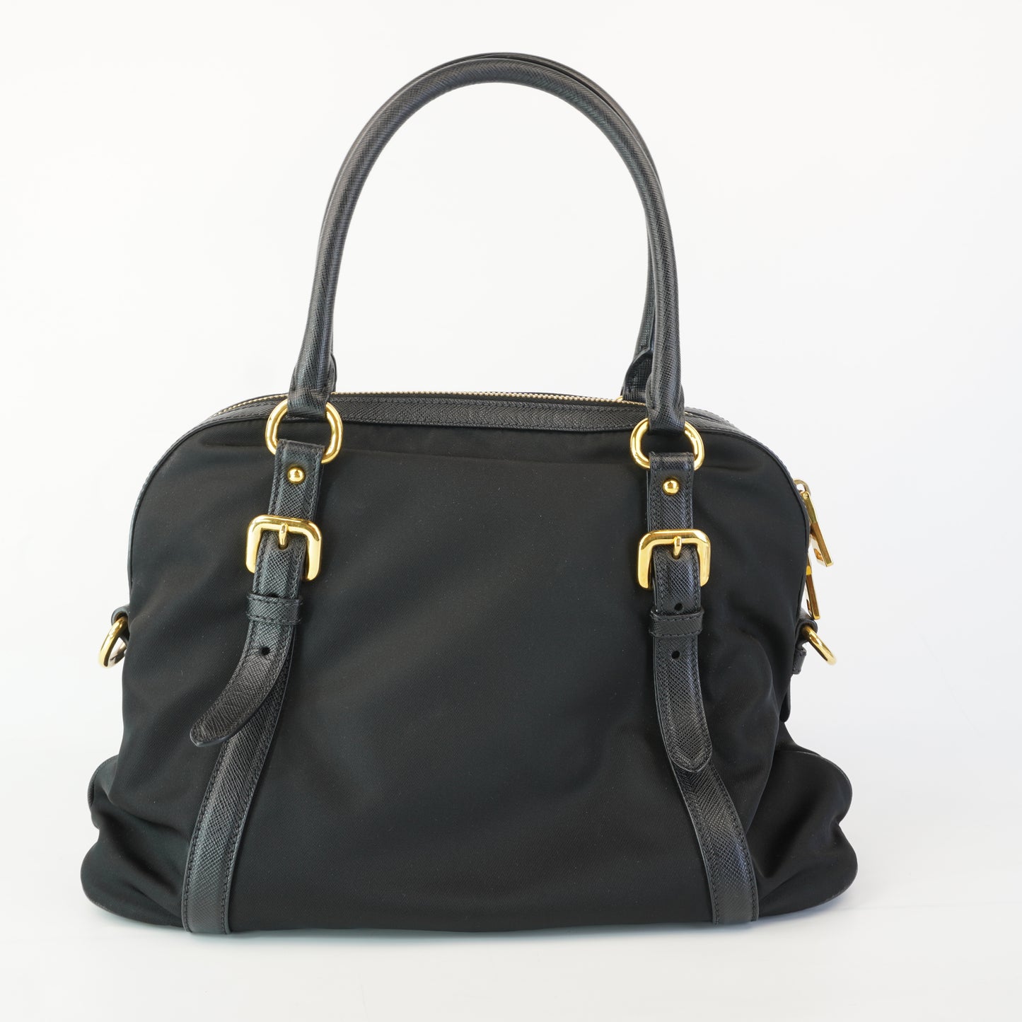 Prada 1BB013 Black Tessuto Nylon Saffiano Bag