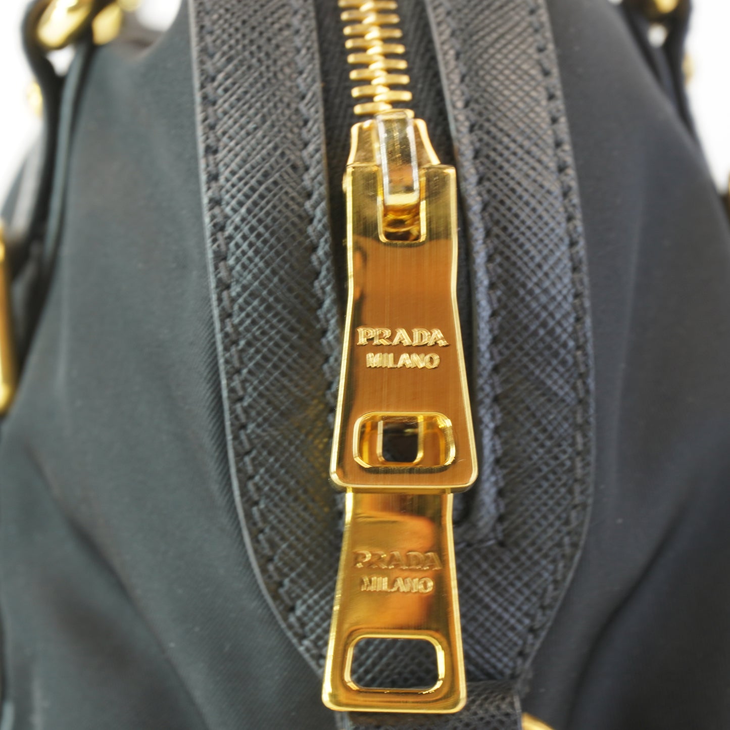 Prada 1BB013 Black Tessuto Nylon Saffiano Bag