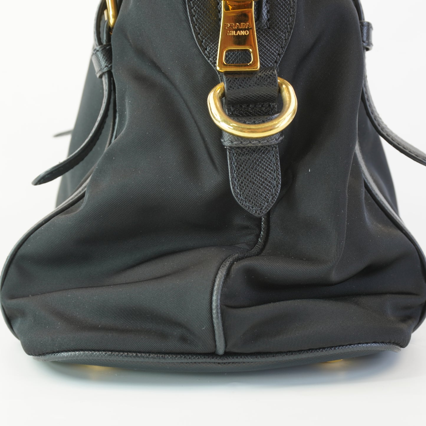 Prada 1BB013 Black Tessuto Nylon Saffiano Bag
