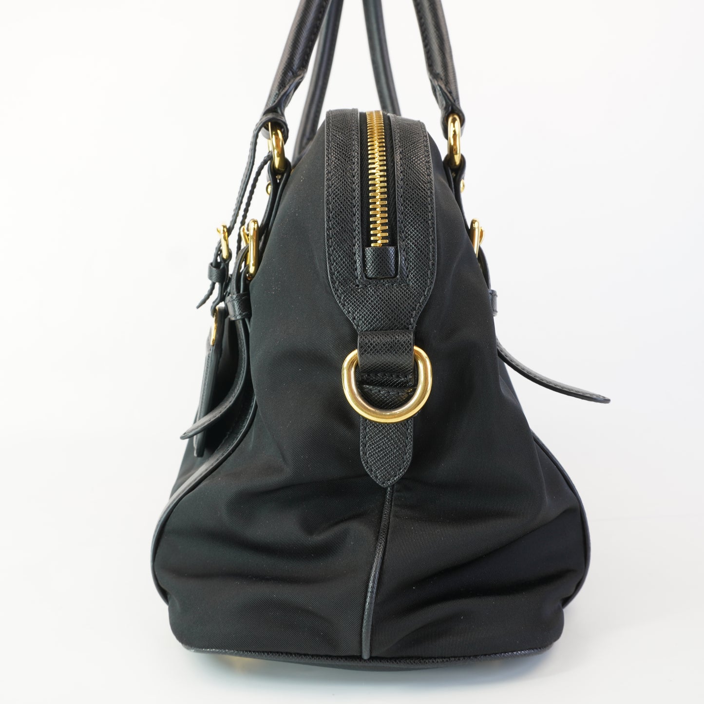 Prada 1BB013 Black Tessuto Nylon Saffiano Bag