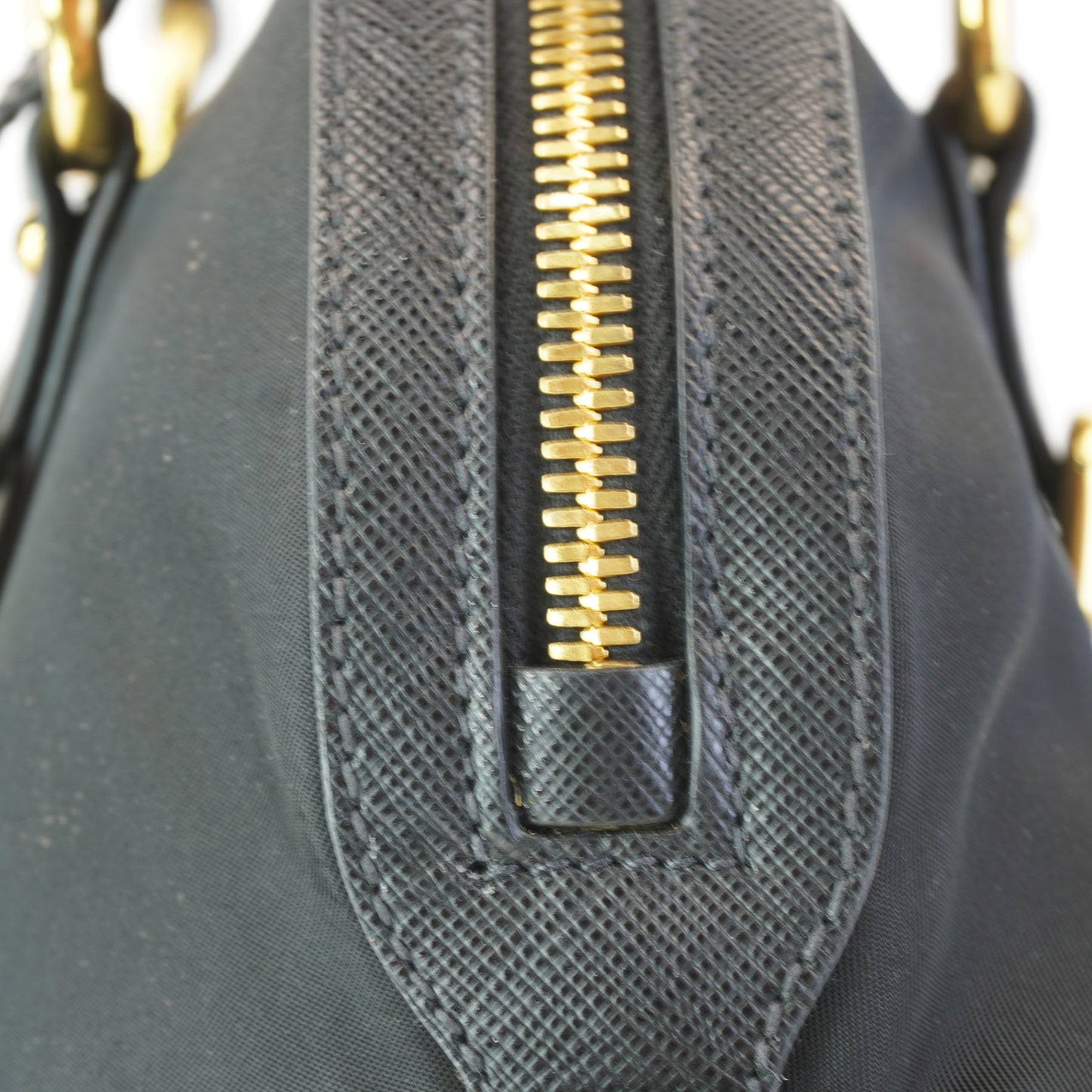 Prada 1BB013 Black Tessuto Nylon Saffiano Bag