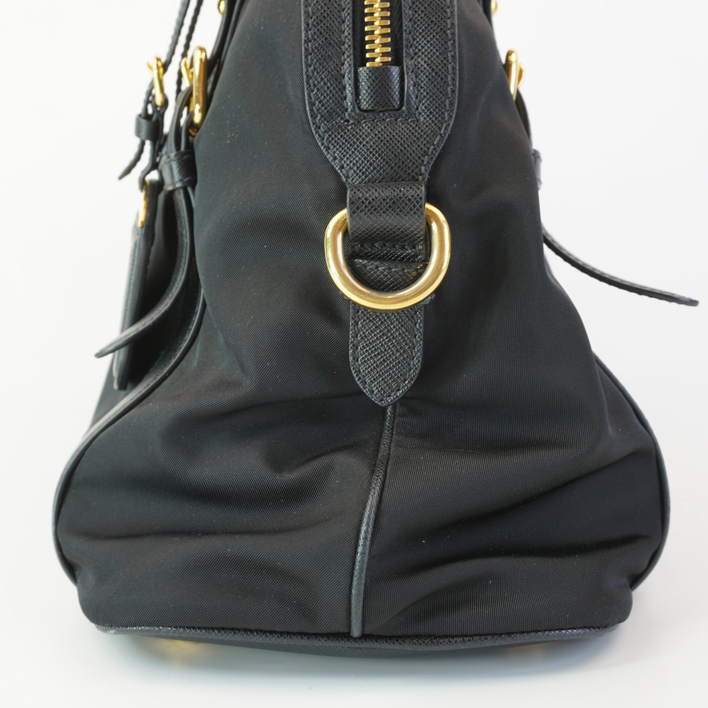 Prada 1BB013 Black Tessuto Nylon Saffiano Bag