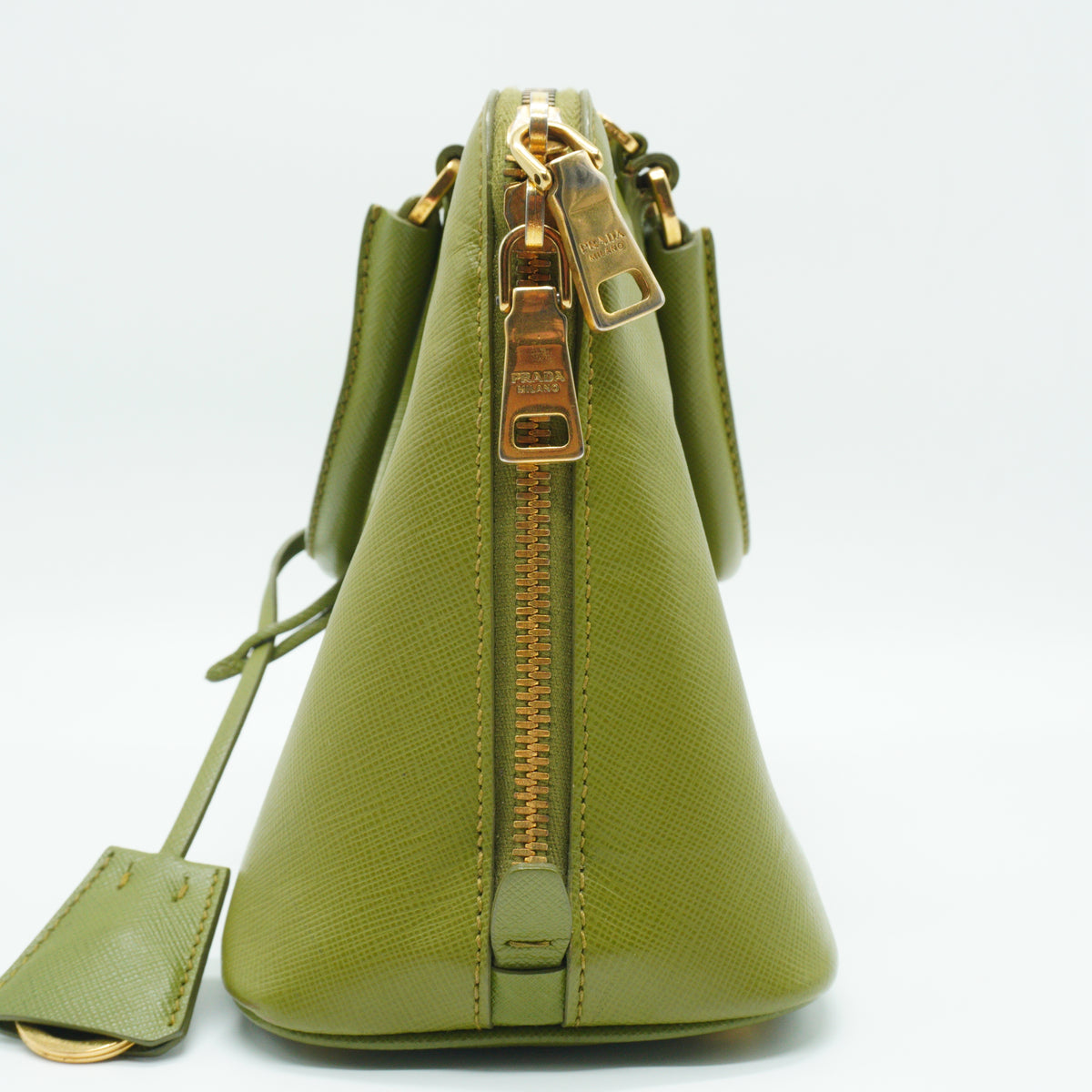 Prada	Promenade Bag Medium Saffiano Olive Green GHW