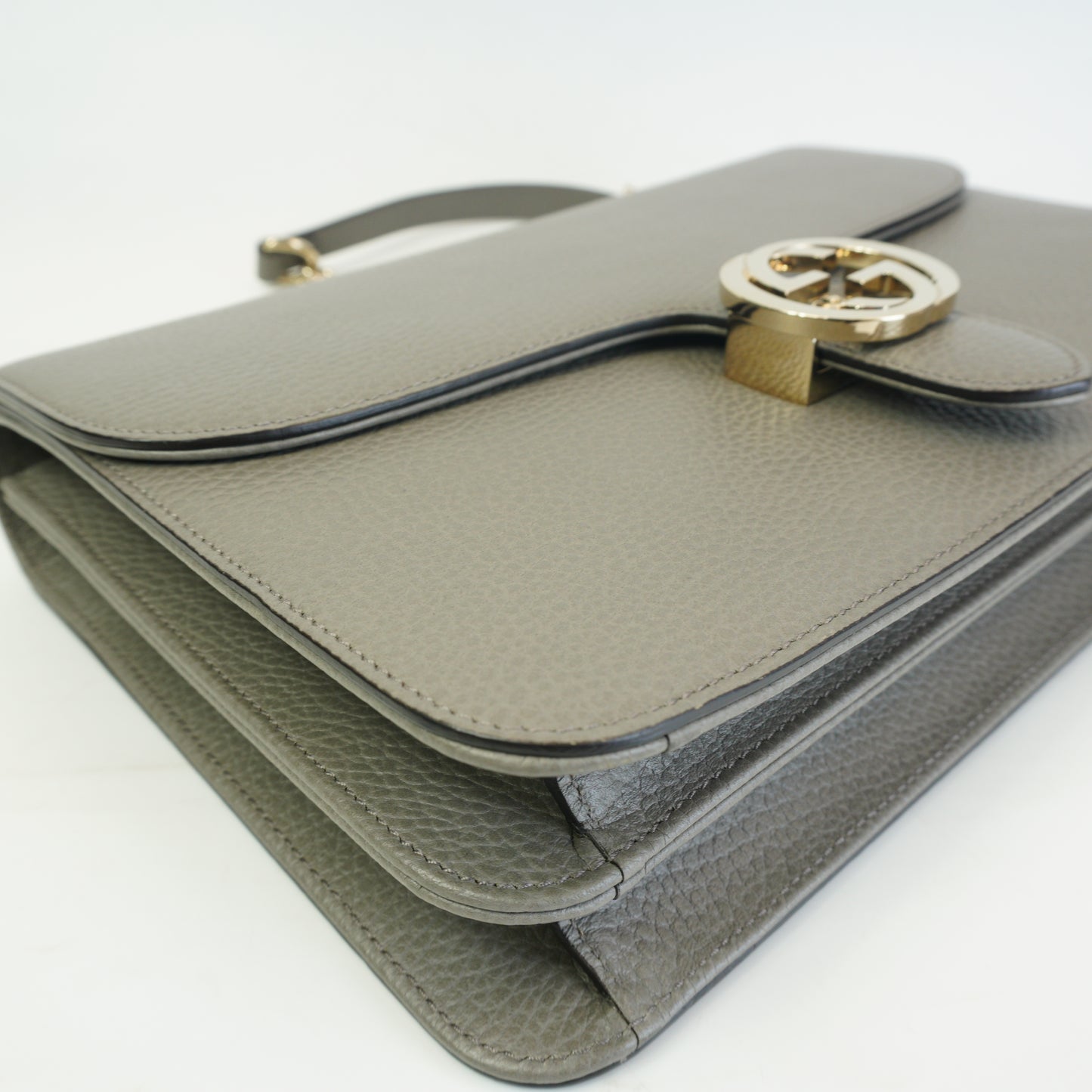 Gucci Interlocking G Shoulder Bag Medium Gray GHW