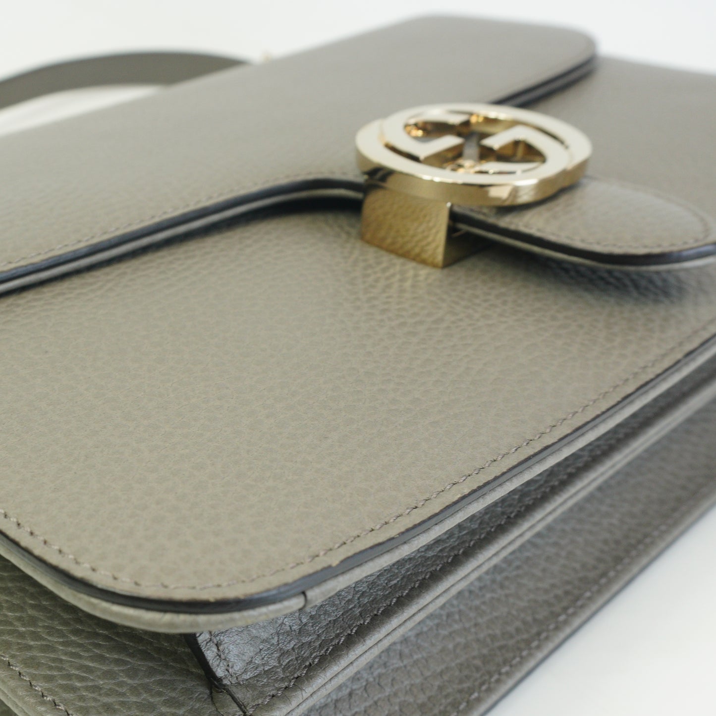 Gucci Interlocking G Shoulder Bag Medium Gray GHW