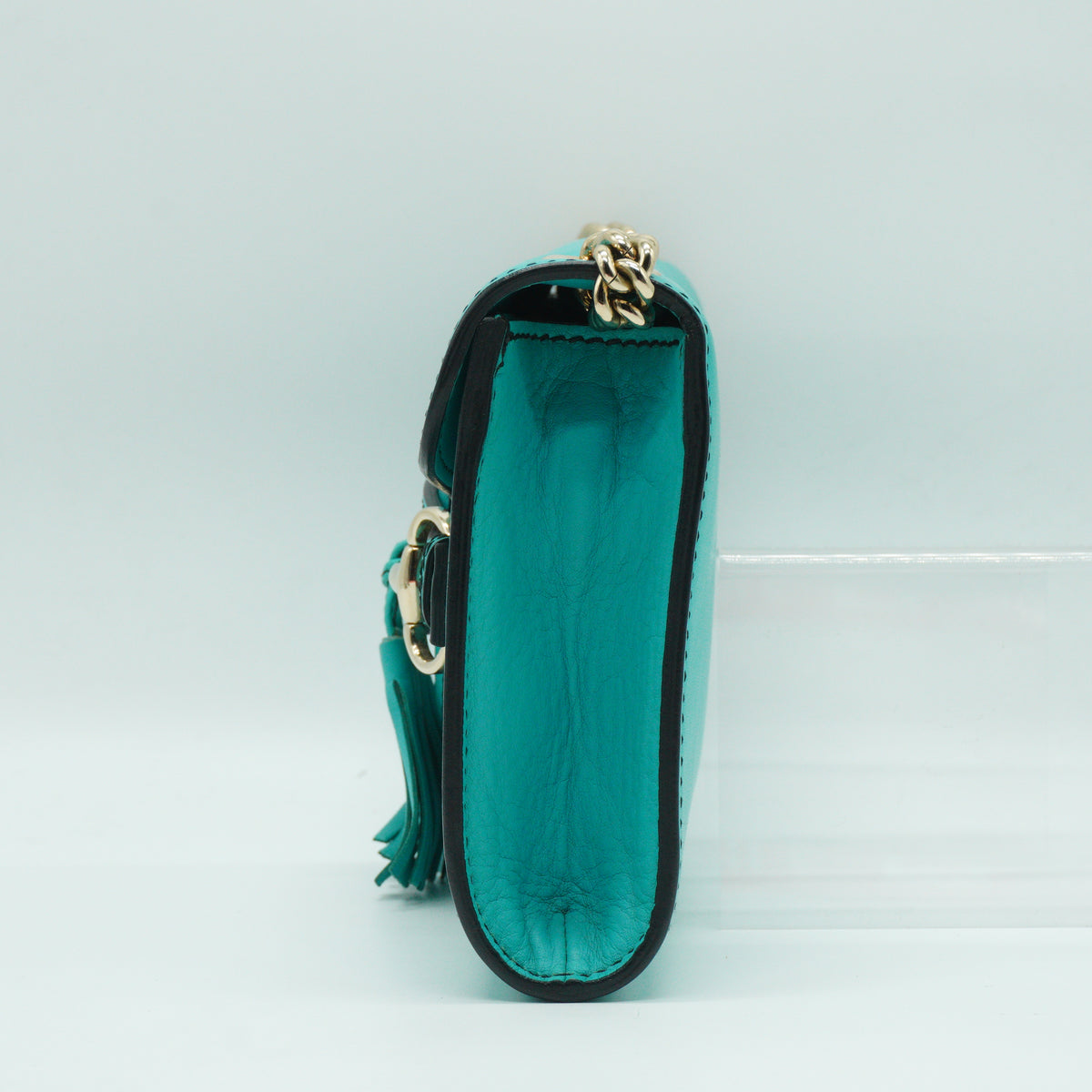 Gucci	Emily Smooth Leather Small Turquoise Shoulder bag SHW