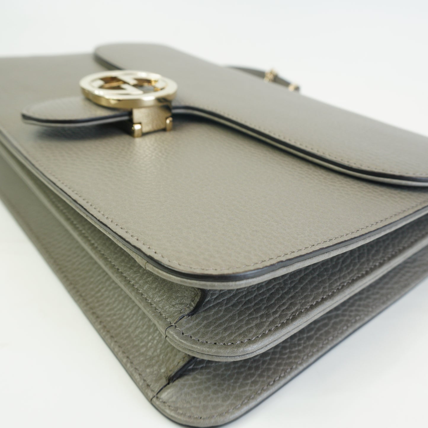 Gucci Interlocking G Shoulder Bag Medium Gray GHW