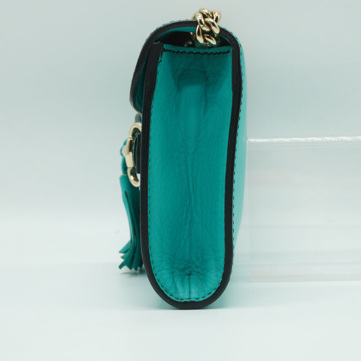 Gucci	Emily Smooth Leather Small Turquoise Shoulder bag SHW
