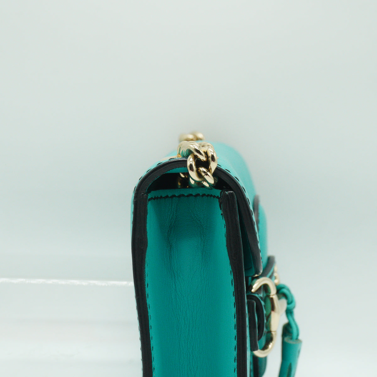 Gucci	Emily Smooth Leather Small Turquoise Shoulder bag SHW