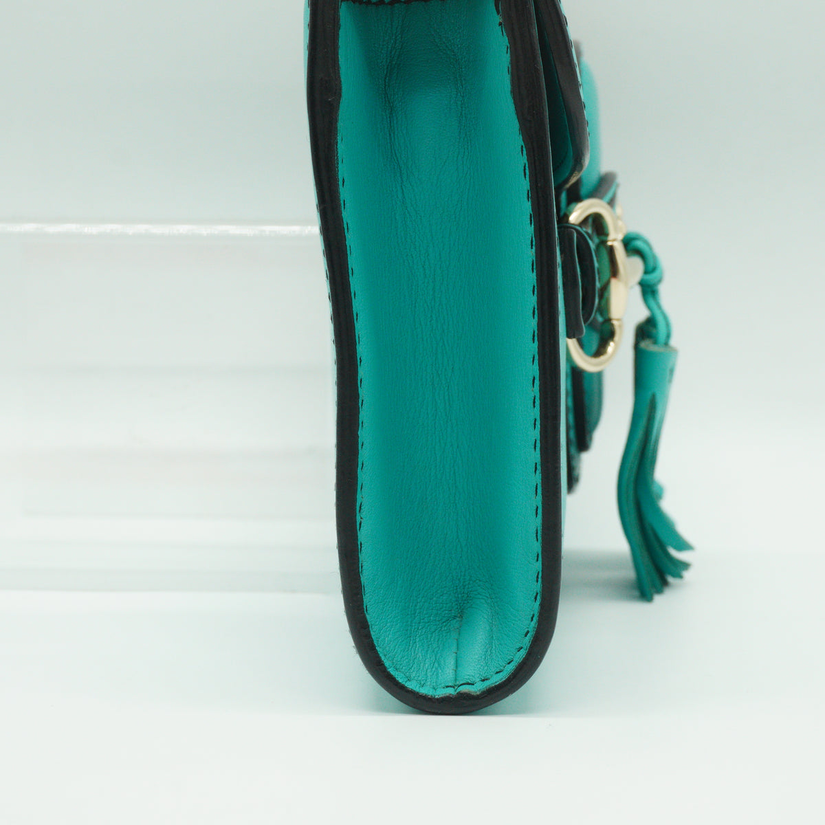 Gucci	Emily Smooth Leather Small Turquoise Shoulder bag SHW