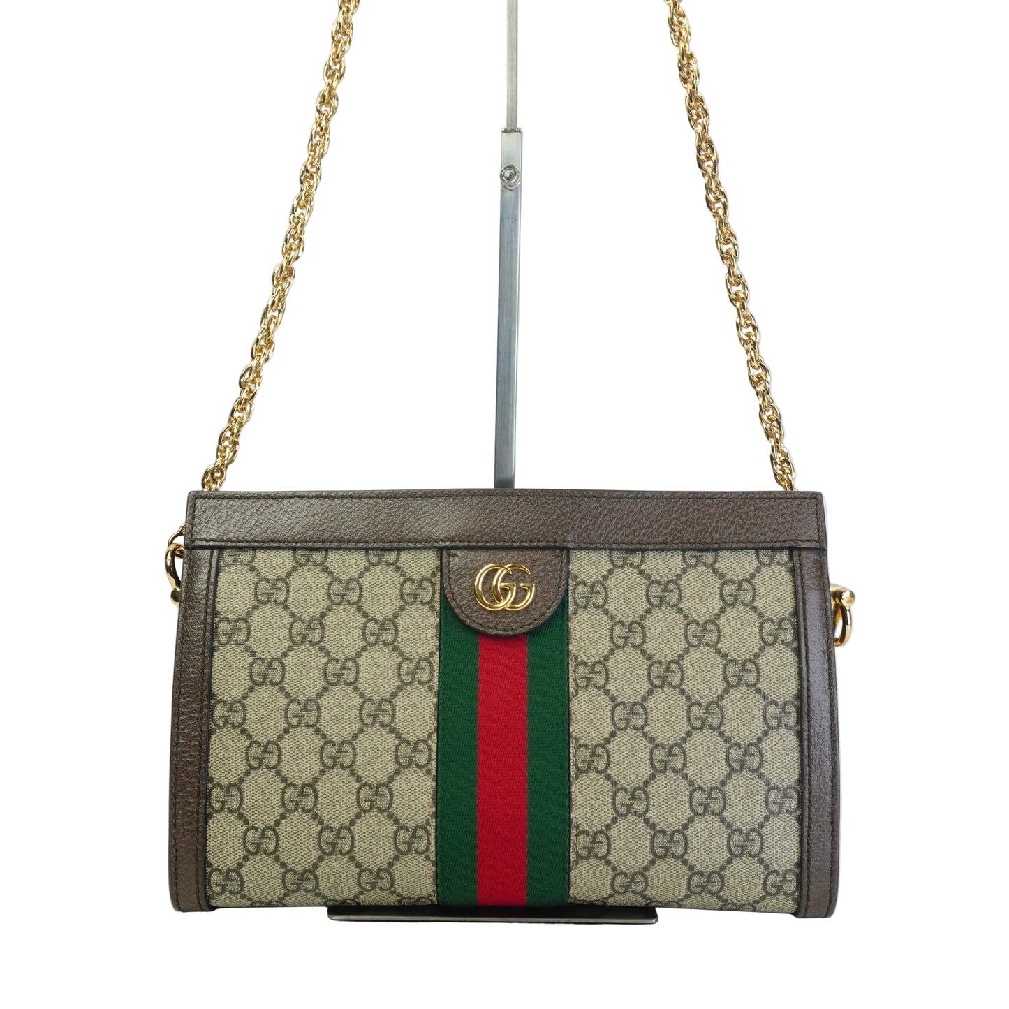 Gucci Ophidia GG Small Shoulder Bag Brown Trims GHW