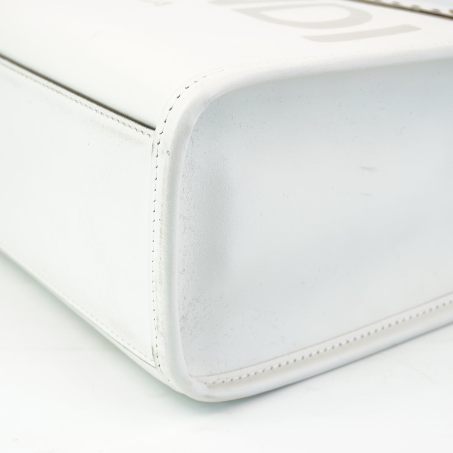 Fendi Sunshine Shopper Bag White, Tortoiseshell Plexiglass Handles