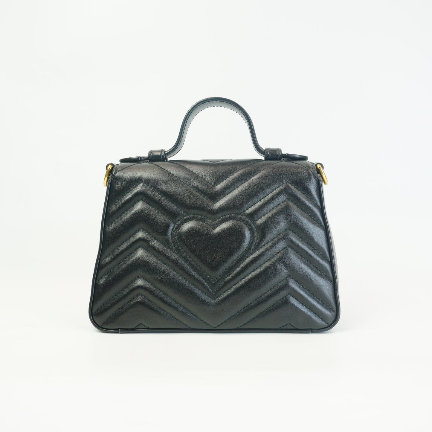 Gucci GG Marmont Matelasse Mini Top Handle Black GHW