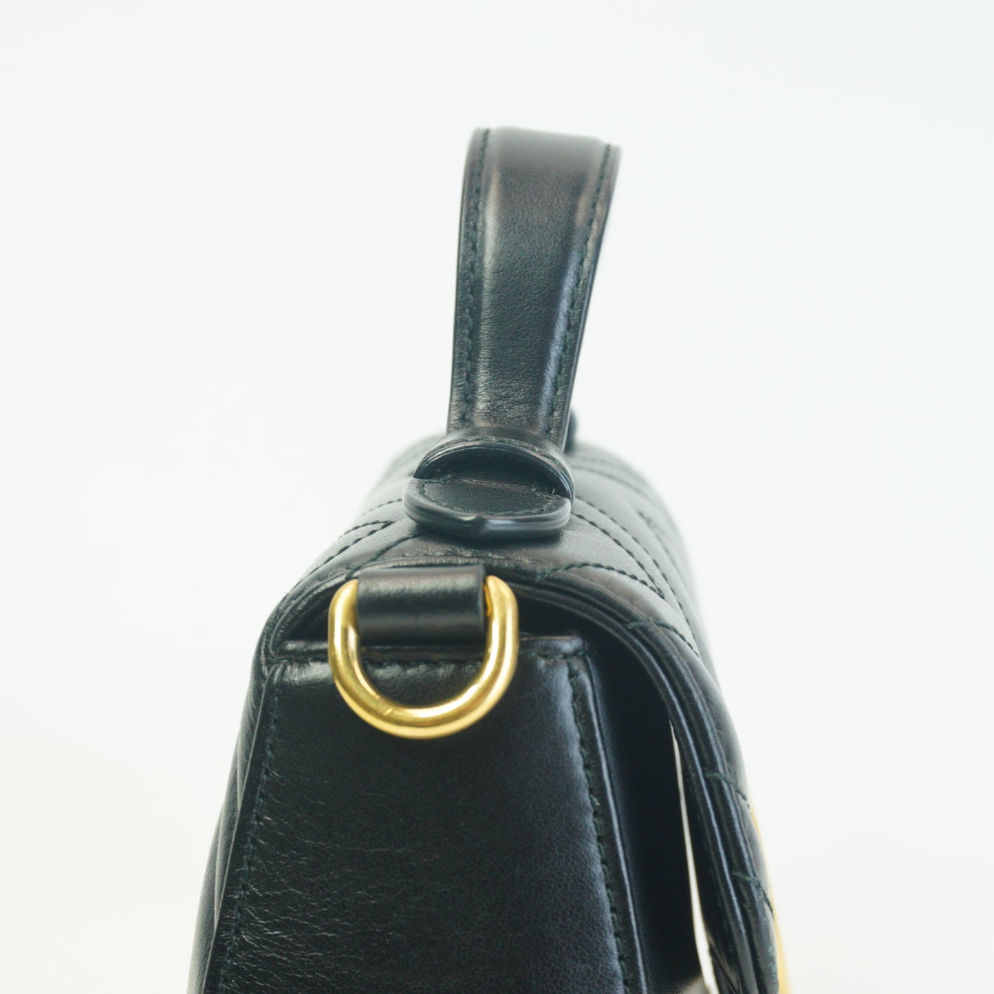 Gucci GG Marmont Matelasse Mini Top Handle Black GHW
