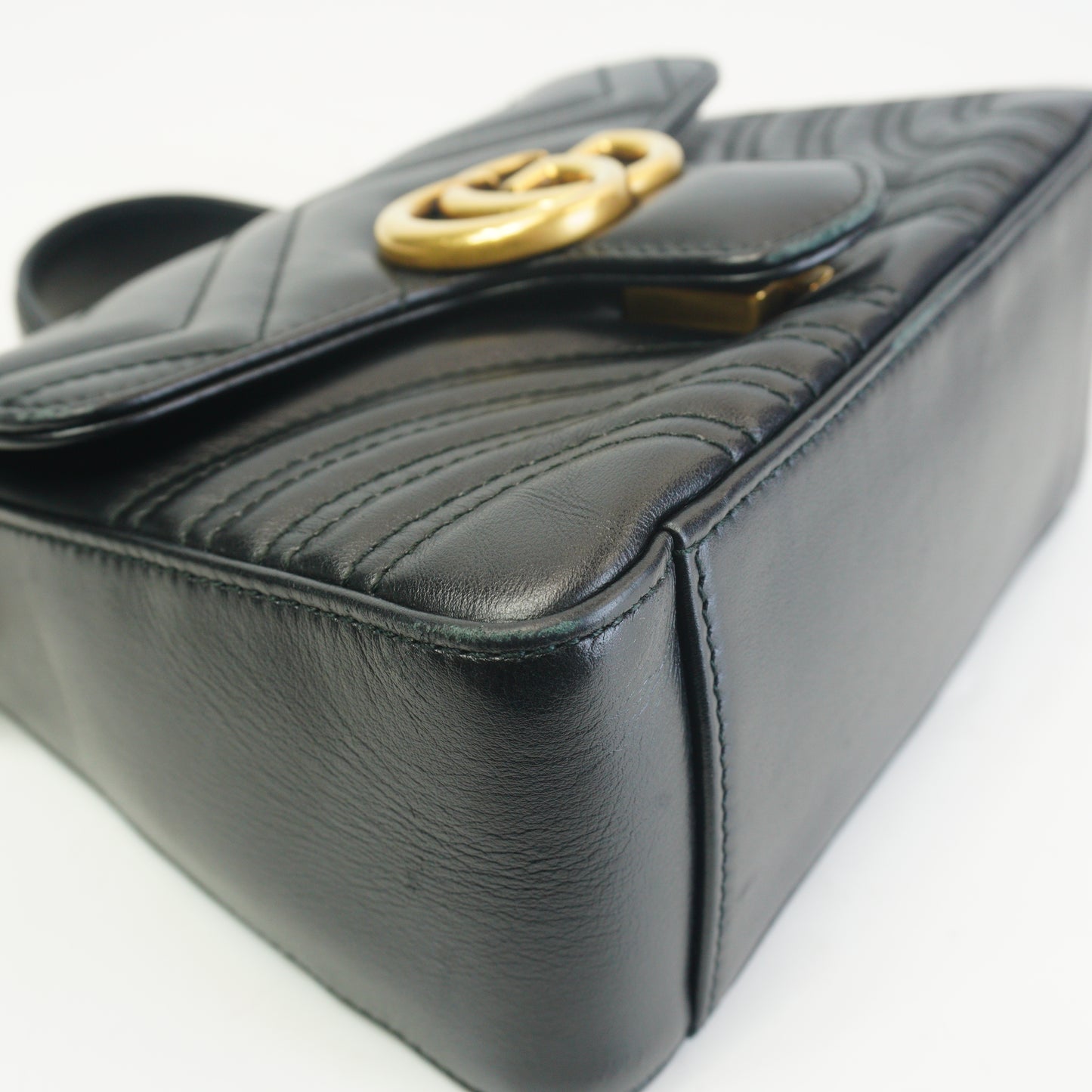 Gucci GG Marmont Matelasse Mini Top Handle Black GHW