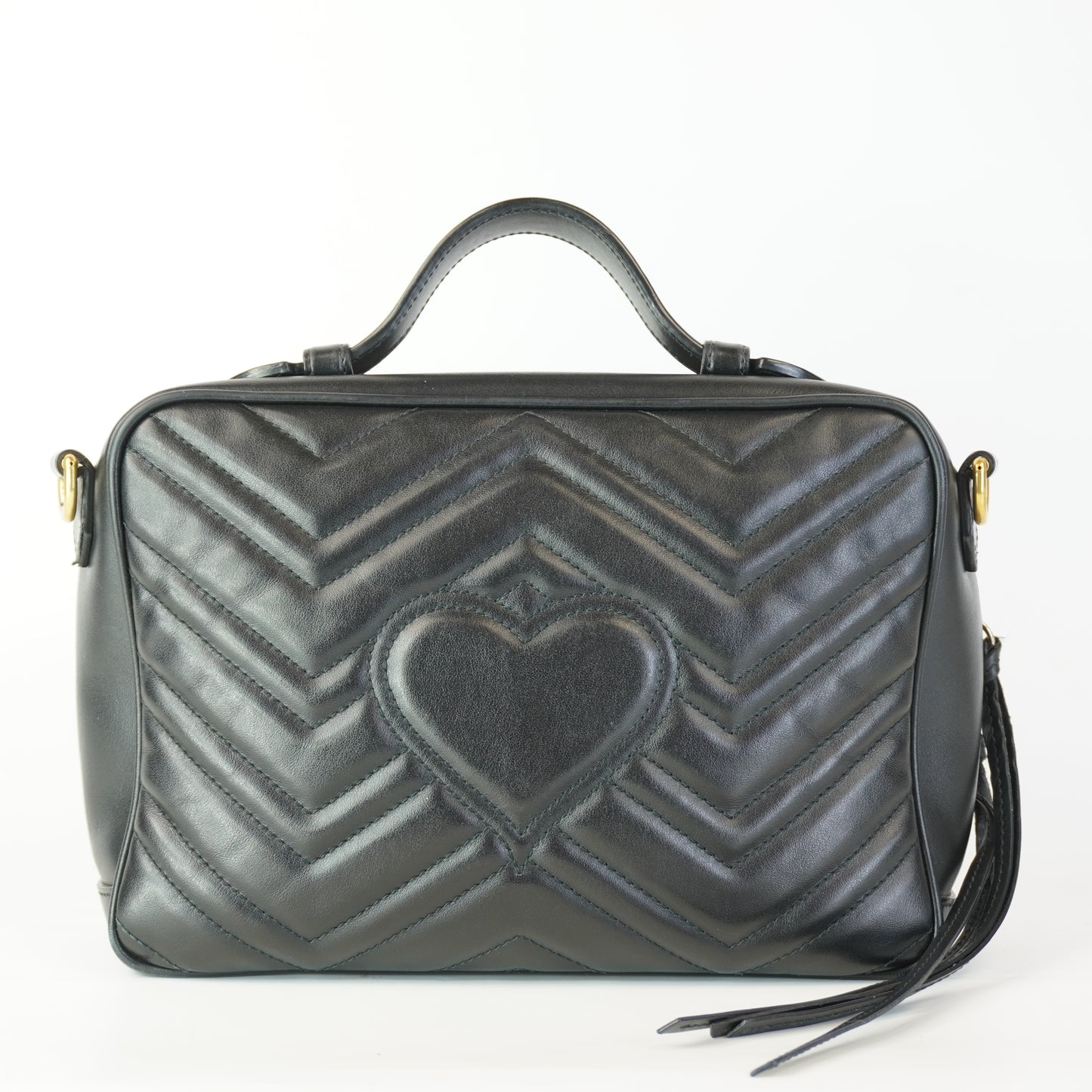 Gucci GG Marmont Matlasse Leather Top Handle GHW Small