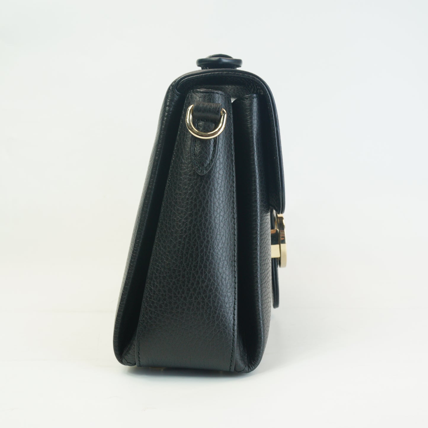 Gucci Interlocking G Top Handle Shoulder Bag Medium Black GHW