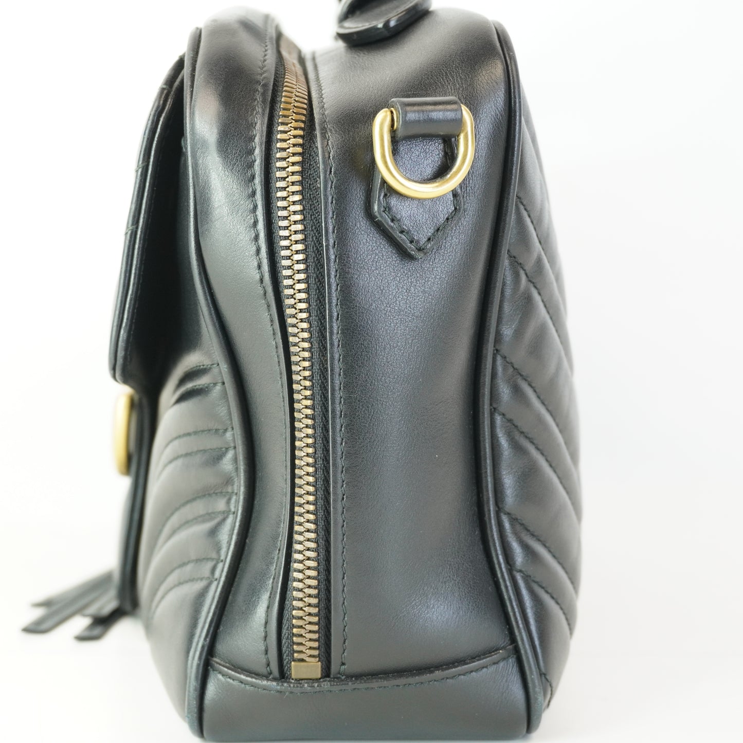 Gucci GG Marmont Matlasse Leather Top Handle GHW Small