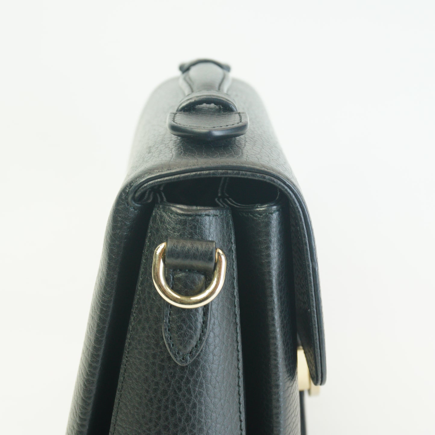 Gucci Interlocking G Top Handle Shoulder Bag Medium Black GHW