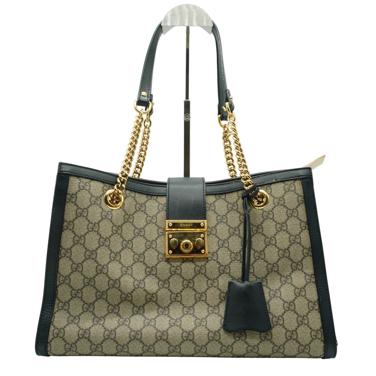 Gucci	Padlock Medium Black Trims Tote GHW