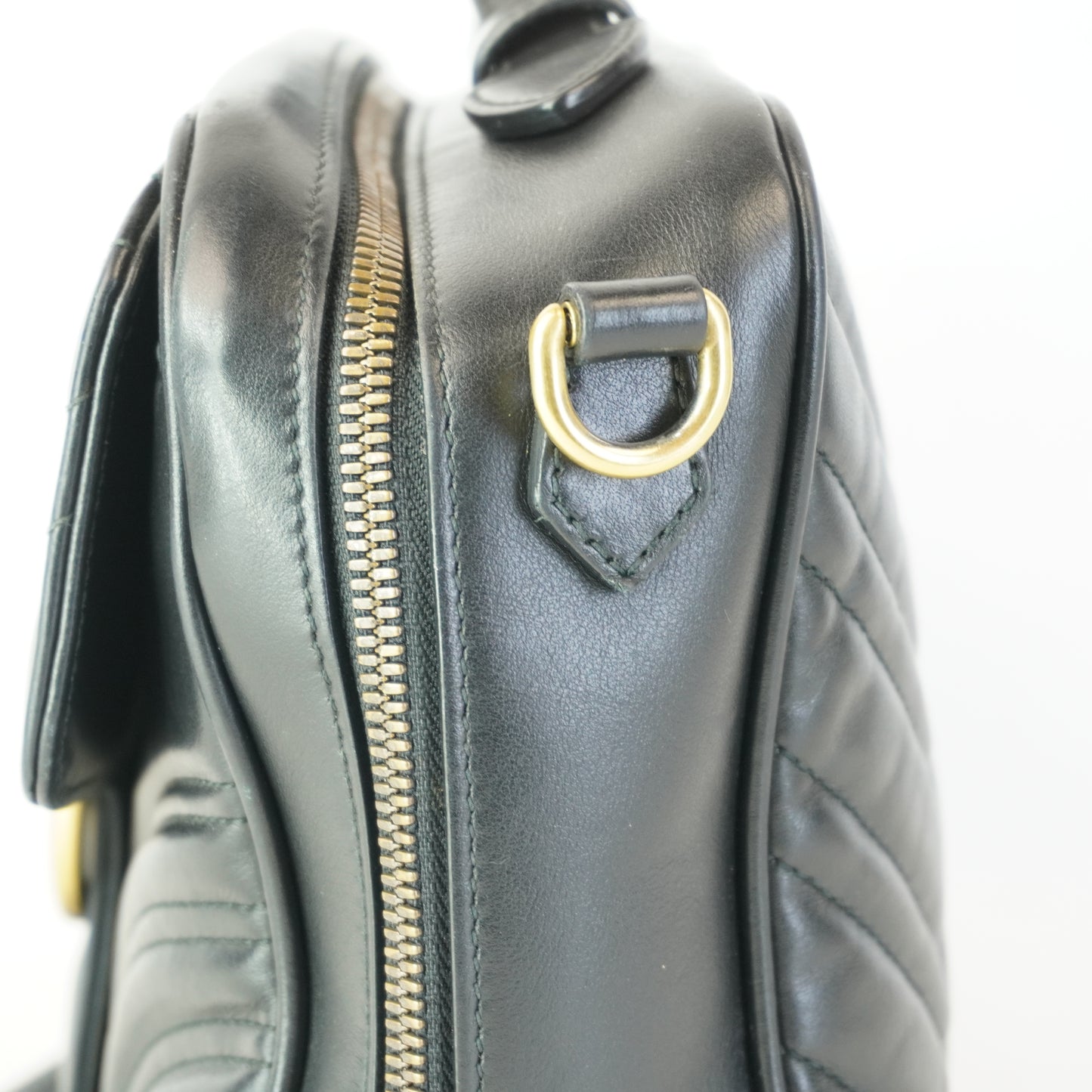 Gucci GG Marmont Matlasse Leather Top Handle GHW Small