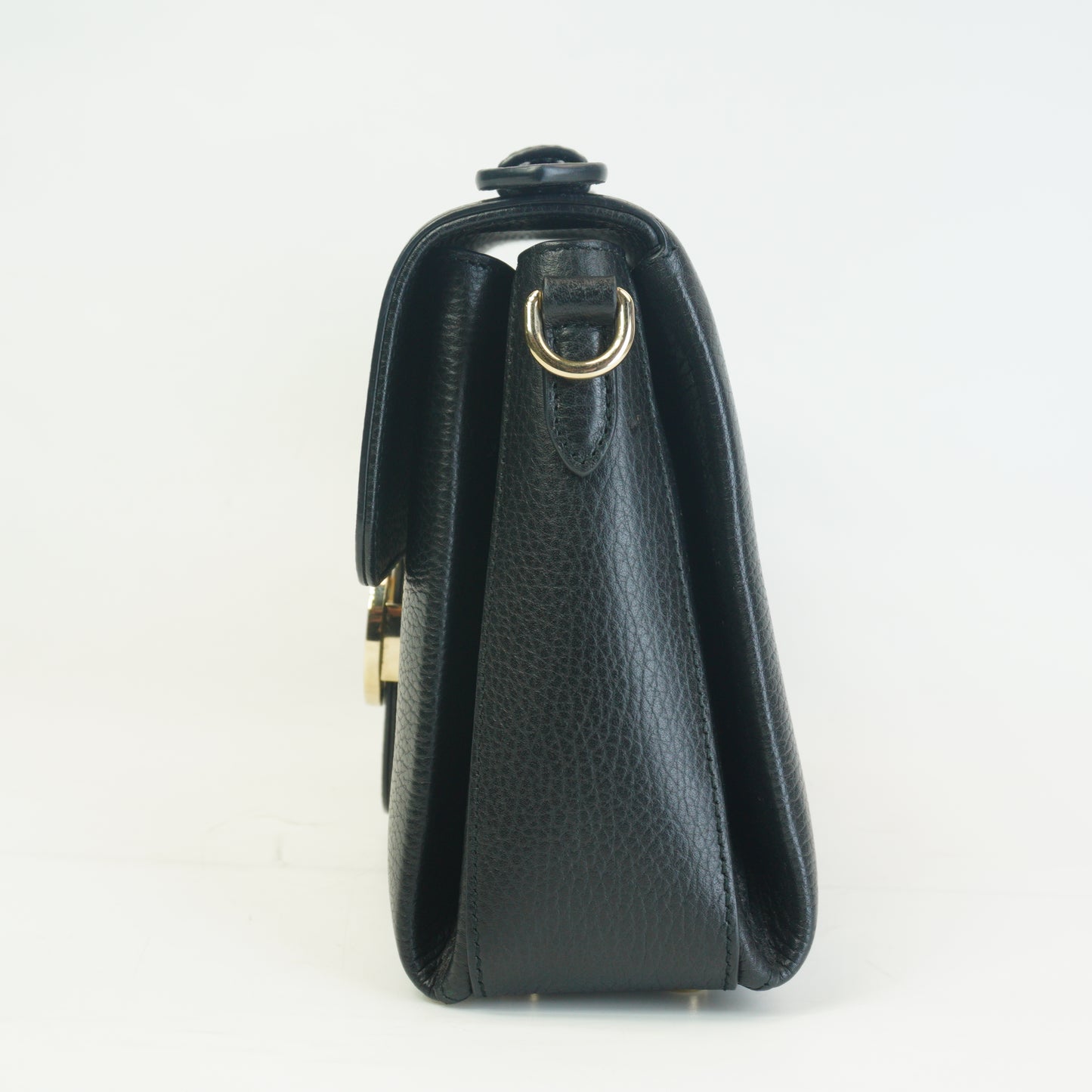 Gucci Interlocking G Top Handle Shoulder Bag Medium Black GHW