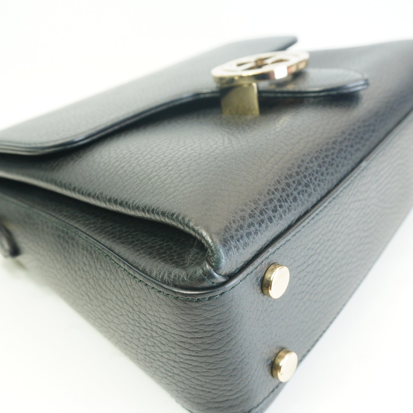 Gucci Interlocking G Top Handle Shoulder Bag Medium Black GHW