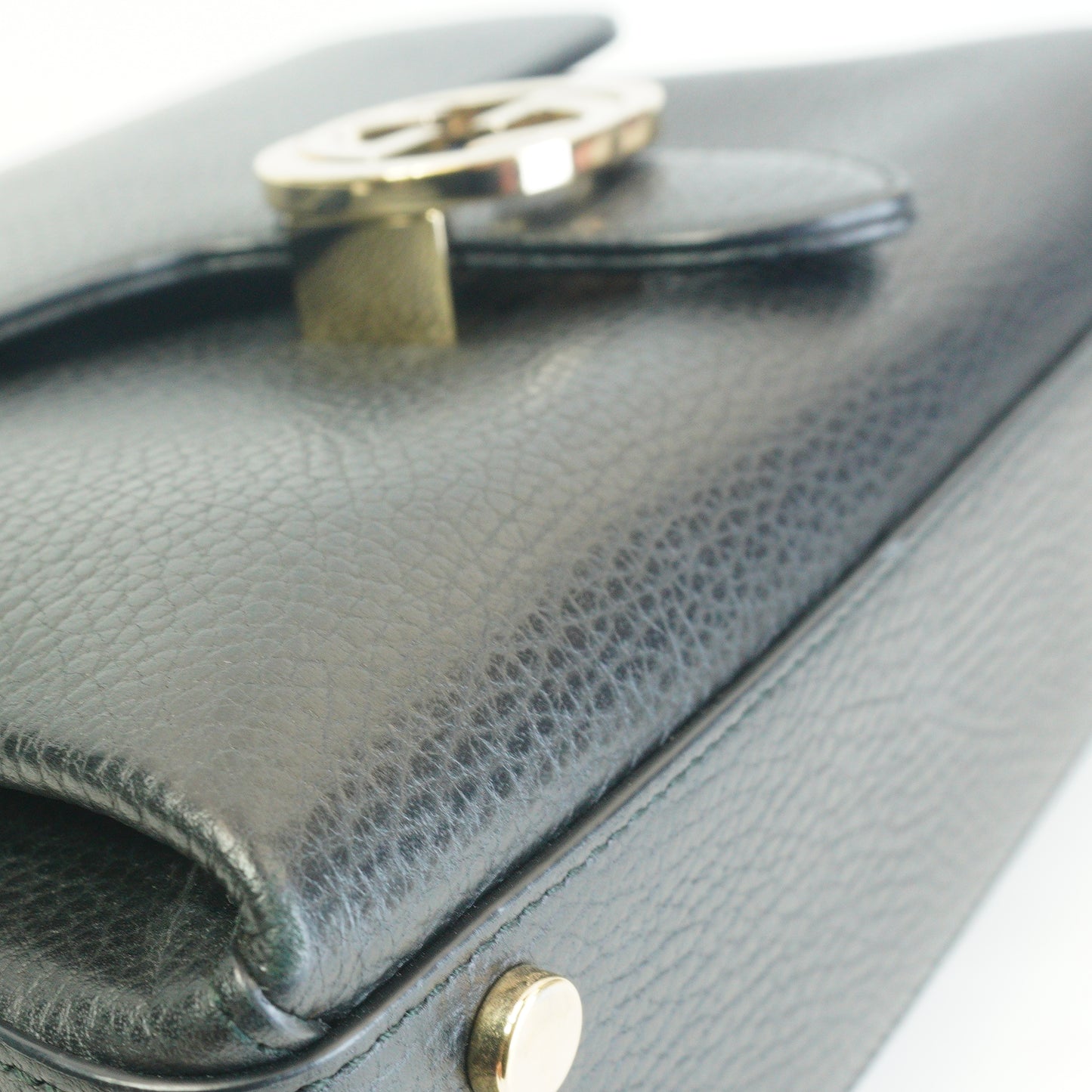 Gucci Interlocking G Top Handle Shoulder Bag Medium Black GHW