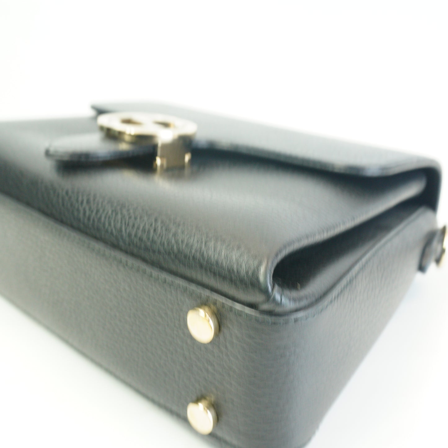 Gucci Interlocking G Top Handle Shoulder Bag Medium Black GHW
