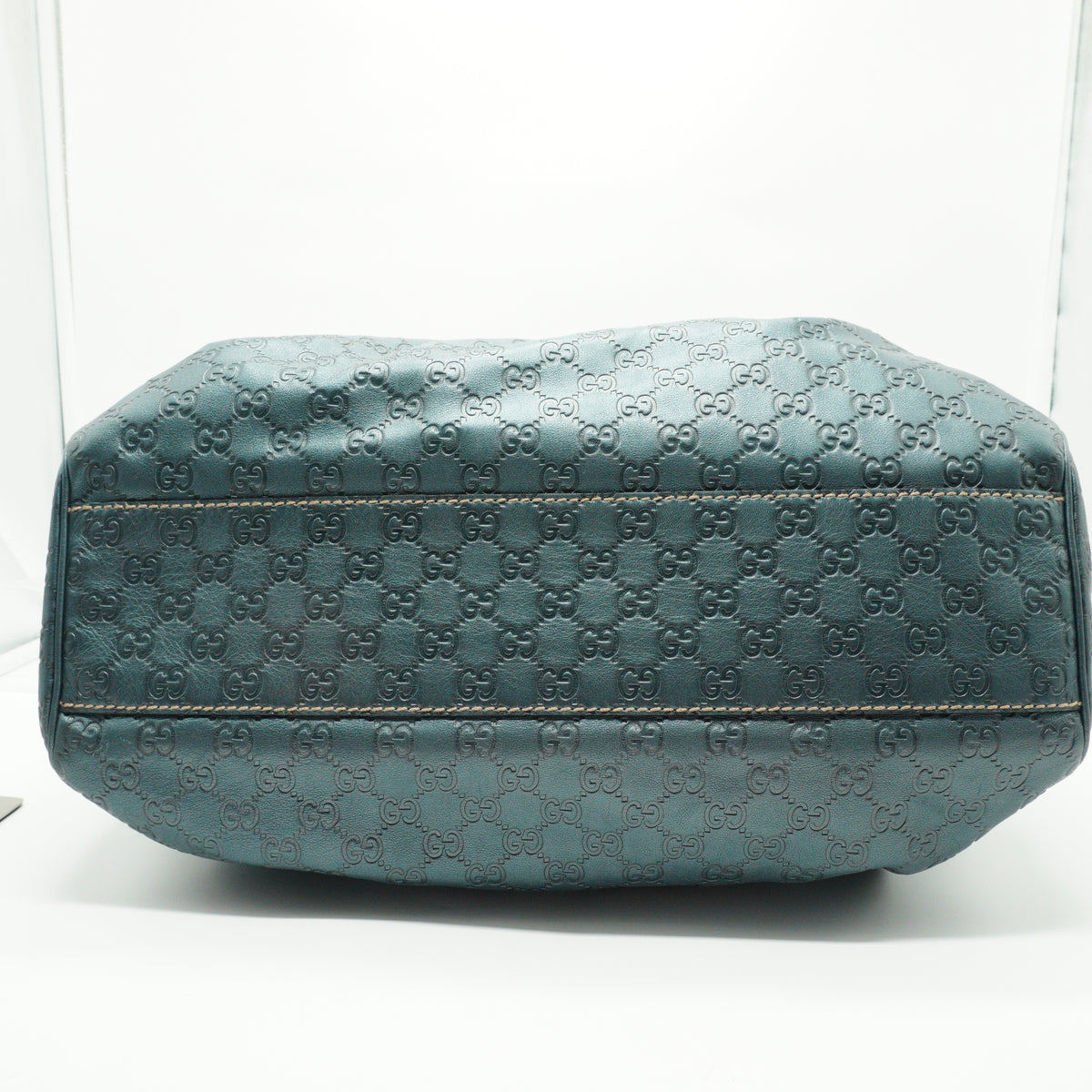 Gucci	Metallic Guccissima Leather Sukey Tote Blue Medium GHW