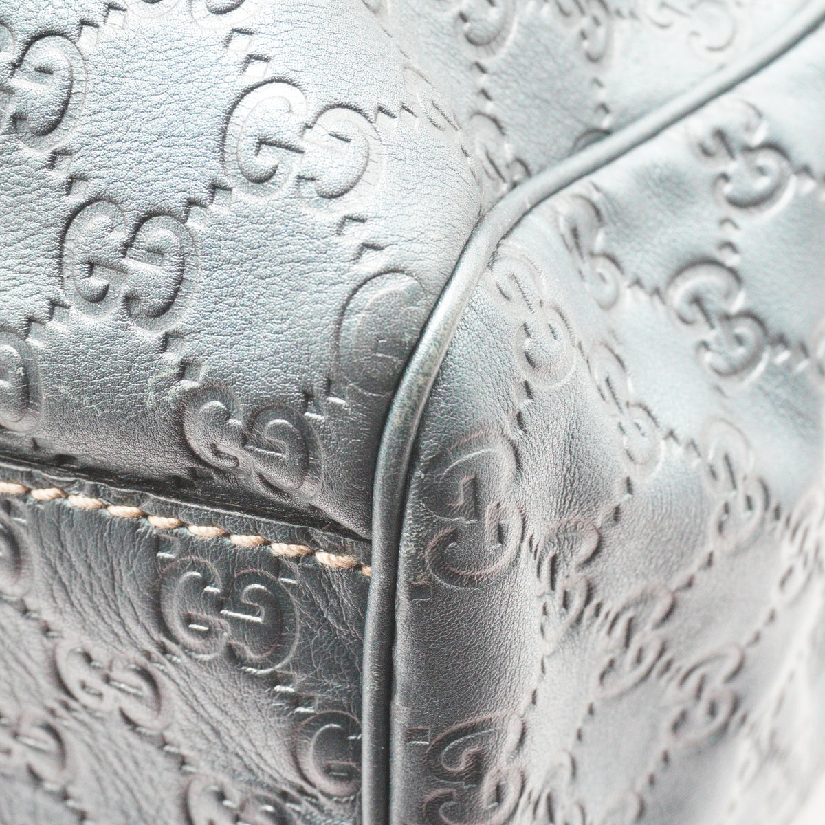 Gucci	Metallic Guccissima Leather Sukey Tote Blue Medium GHW