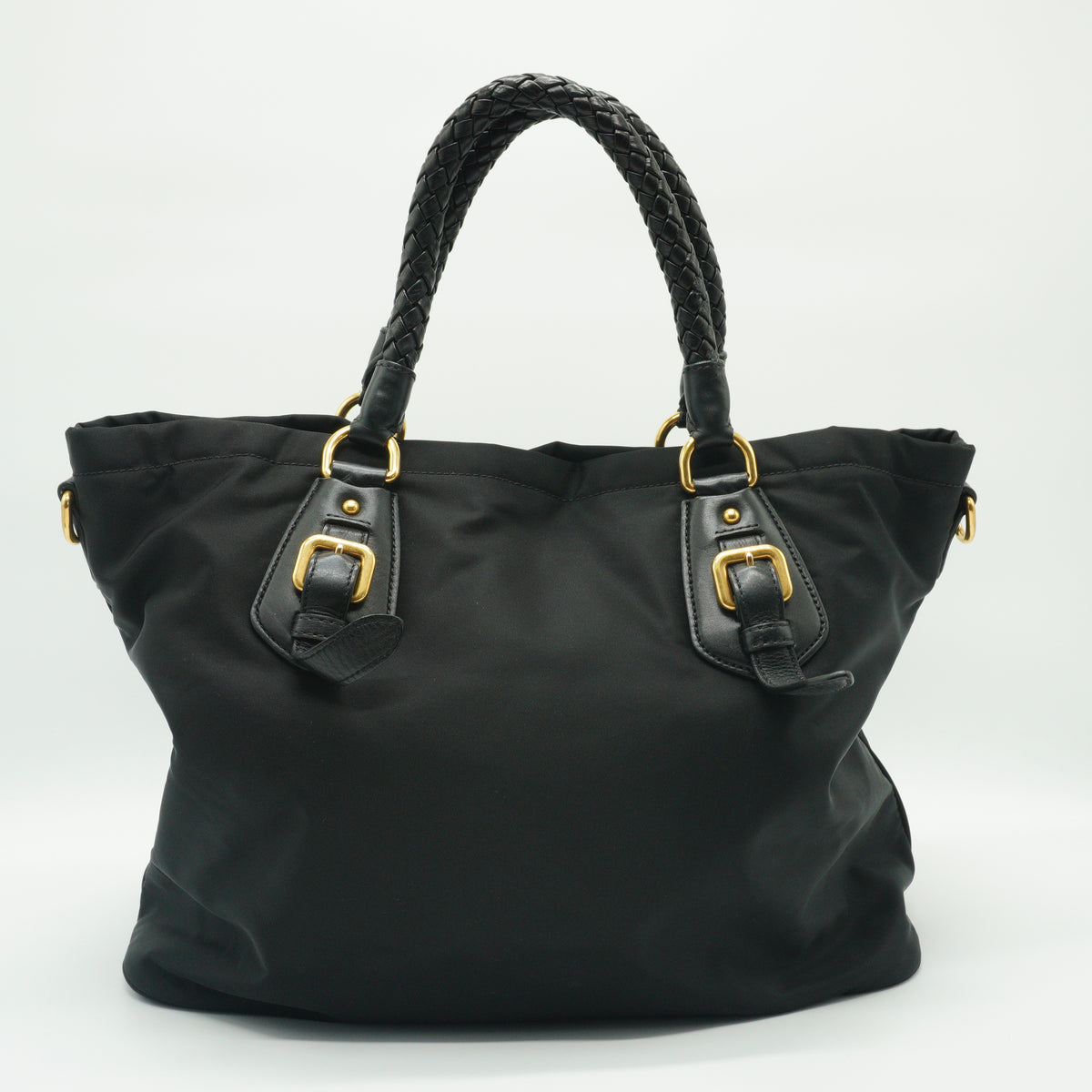 Prada Tessuto Nylon Two Way Convertible Tote Bag GHW